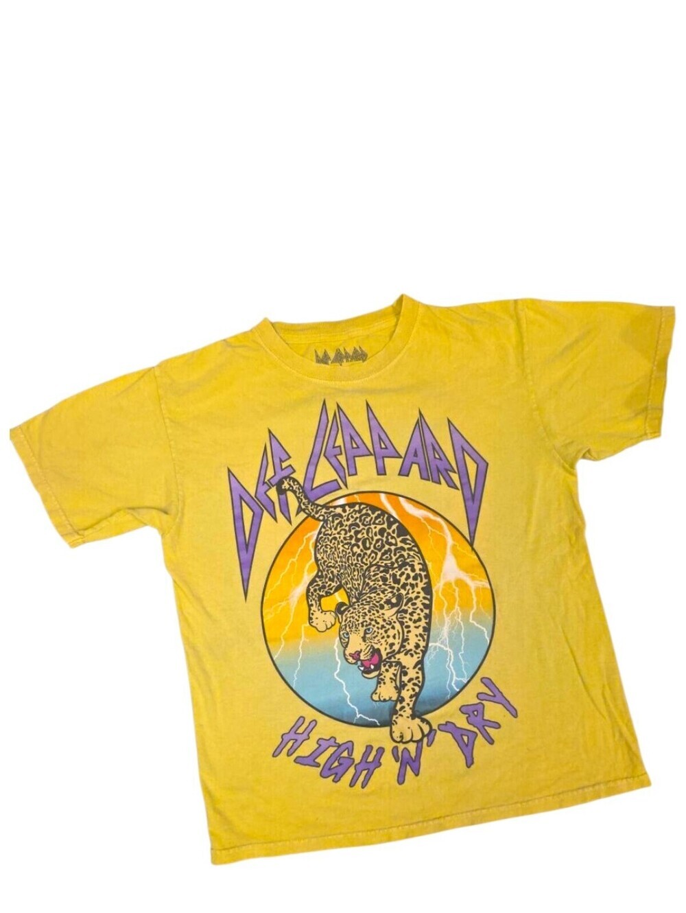 Def Leppard High 'N' Dry Graphic Band Tee Leopard Rock T-Shirt Size M